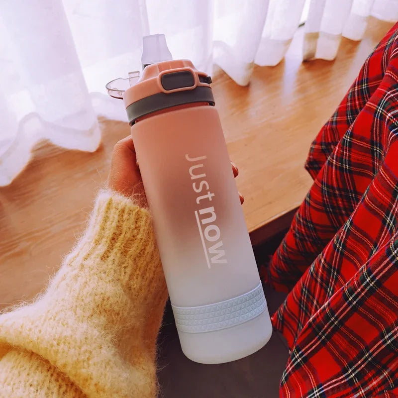 600ml Water Bottles Fashion Water Bottle with Straw BPA Free Portable Outdoor Sport Cute Drinking Plastic Bottles Eco-Friendly-3