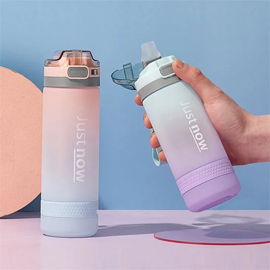 600ml Water Bottles Fashion Water Bottle with Straw BPA Free Portable Outdoor Sport Cute Drinking Plastic Bottles Eco-Friendly-0